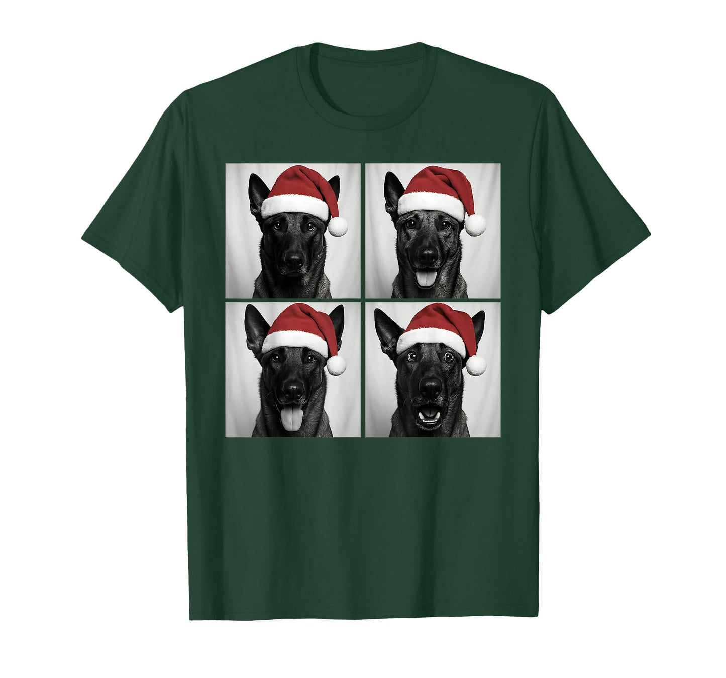 Funny Christmas Belgian Malinois Santa Dog Lover Photo Booth T-Shirt