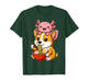 Funny Cute Axolotl and Corgi Dog Eating Ramen Anime Noodle T-Shirt
