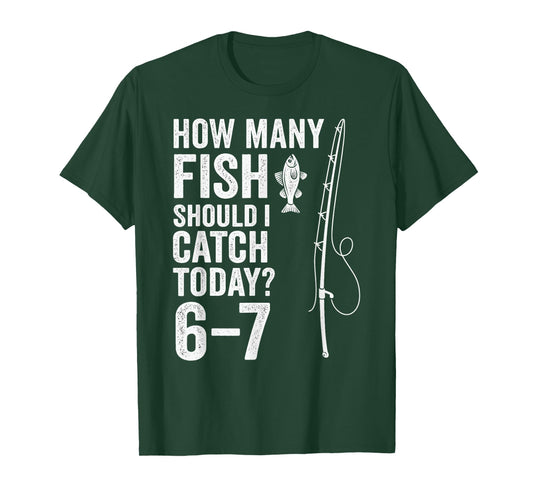 Six Seven Meme Fish Angler 6-7 Funny Fishing 67 T-Shirt