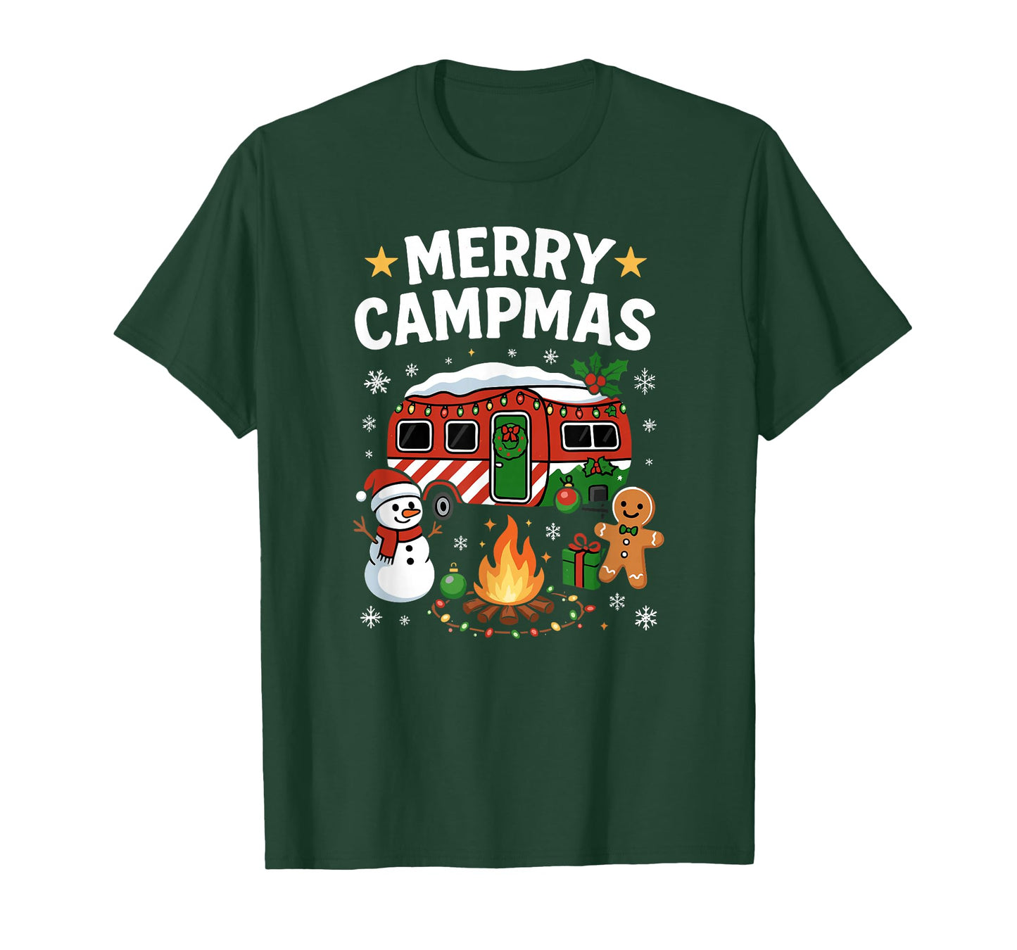 Merry Christmas, Fun Festive Holiday Camping and Campfire T-Shirt