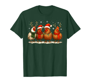 Funny Chicken Christmas Lights Farm Animal Cute Xmas Holiday T-Shirt