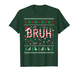 Bruh Candy Cane Funny Ugly Christmas Sweater Boys Kids Teens T-Shirt