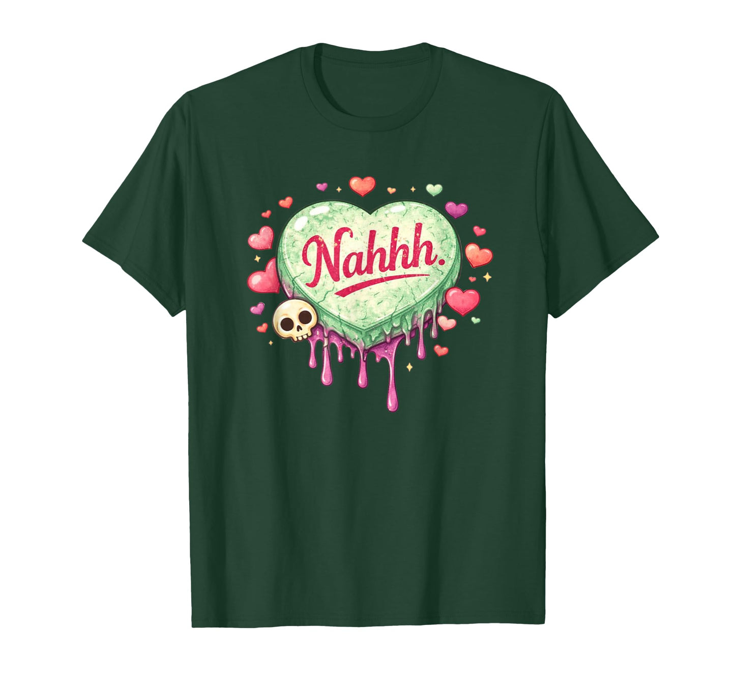 Funny Anti-Valentines Day Heart Candy Nahhh Nah No Nope T-Shirt