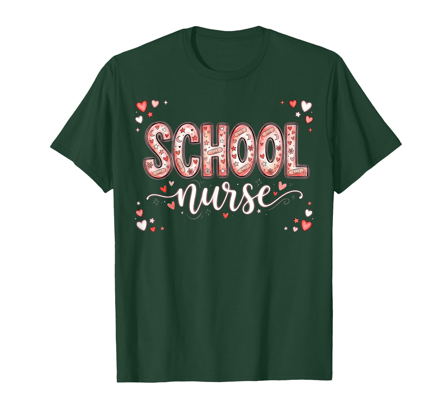 Hearts School Nurse Medical Assistant Valentines Nurses T-Shirt