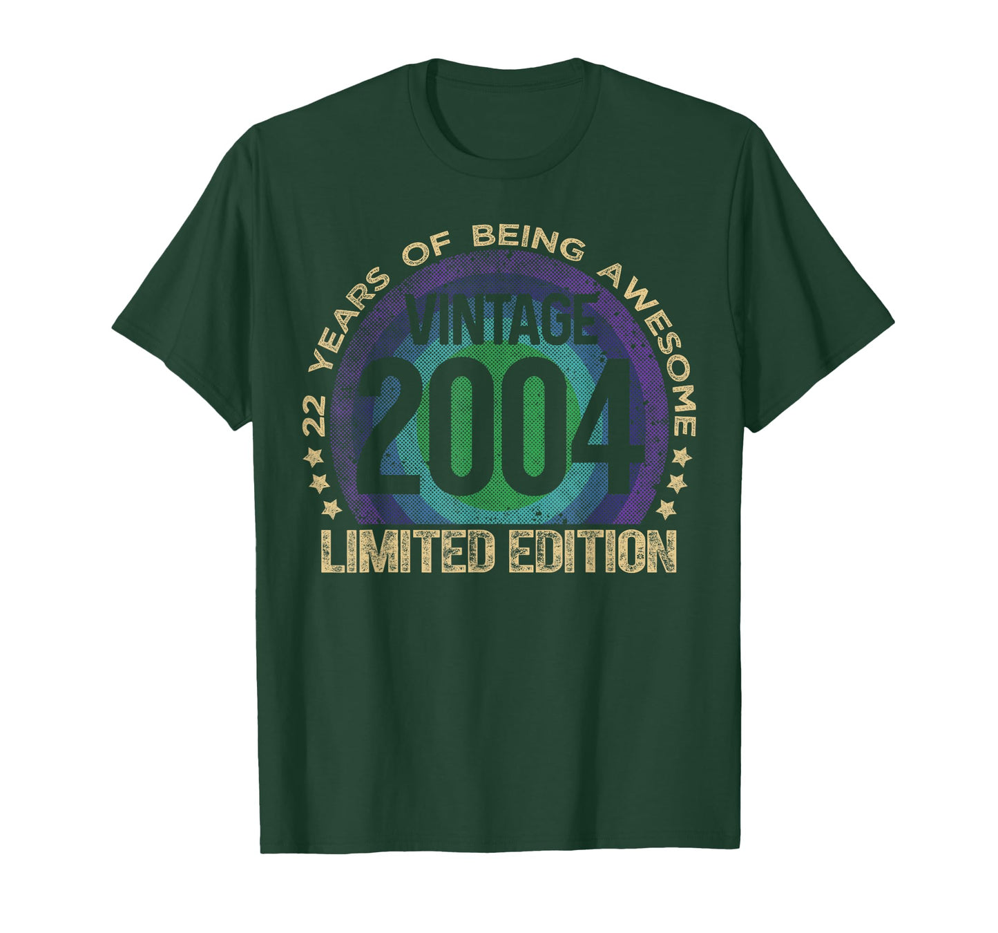 22 Year Old Gifts Vintage 2004 Limited Edition 22nd Birthday T-Shirt