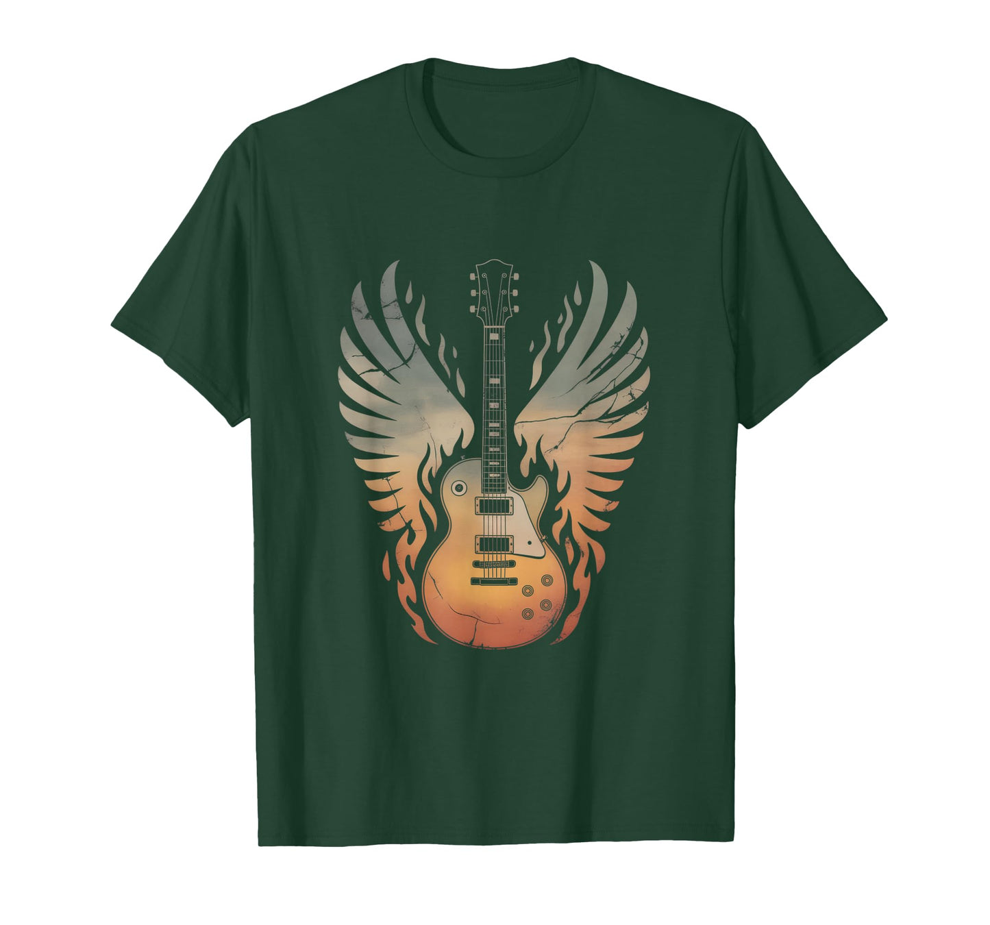 Vintage Electric Guitar Wings Rock and Roll Guitarist Gifts T-Shirt