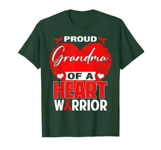 Proud Grandma of Heart Warrior Heart Disease Awareness T-Shirt