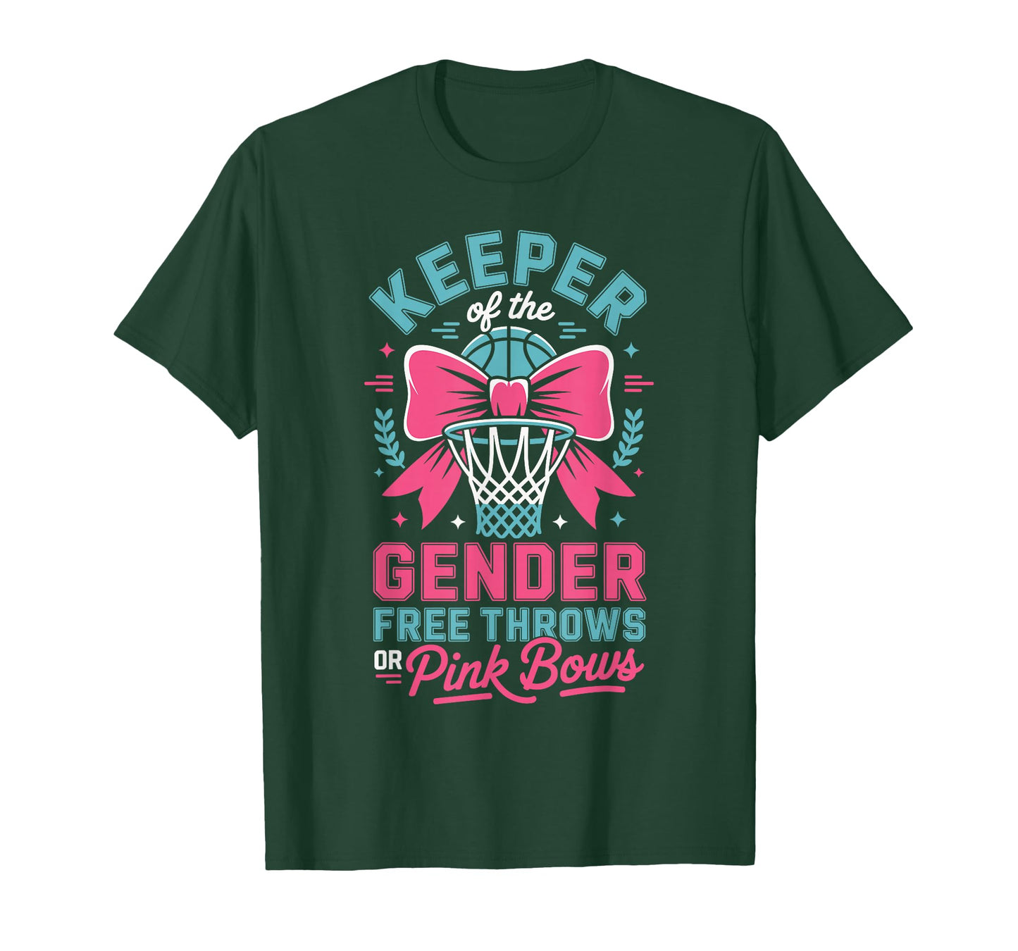 Keeper of The Gender Reveal Free Throws or Pink Bows Party T-Shirt