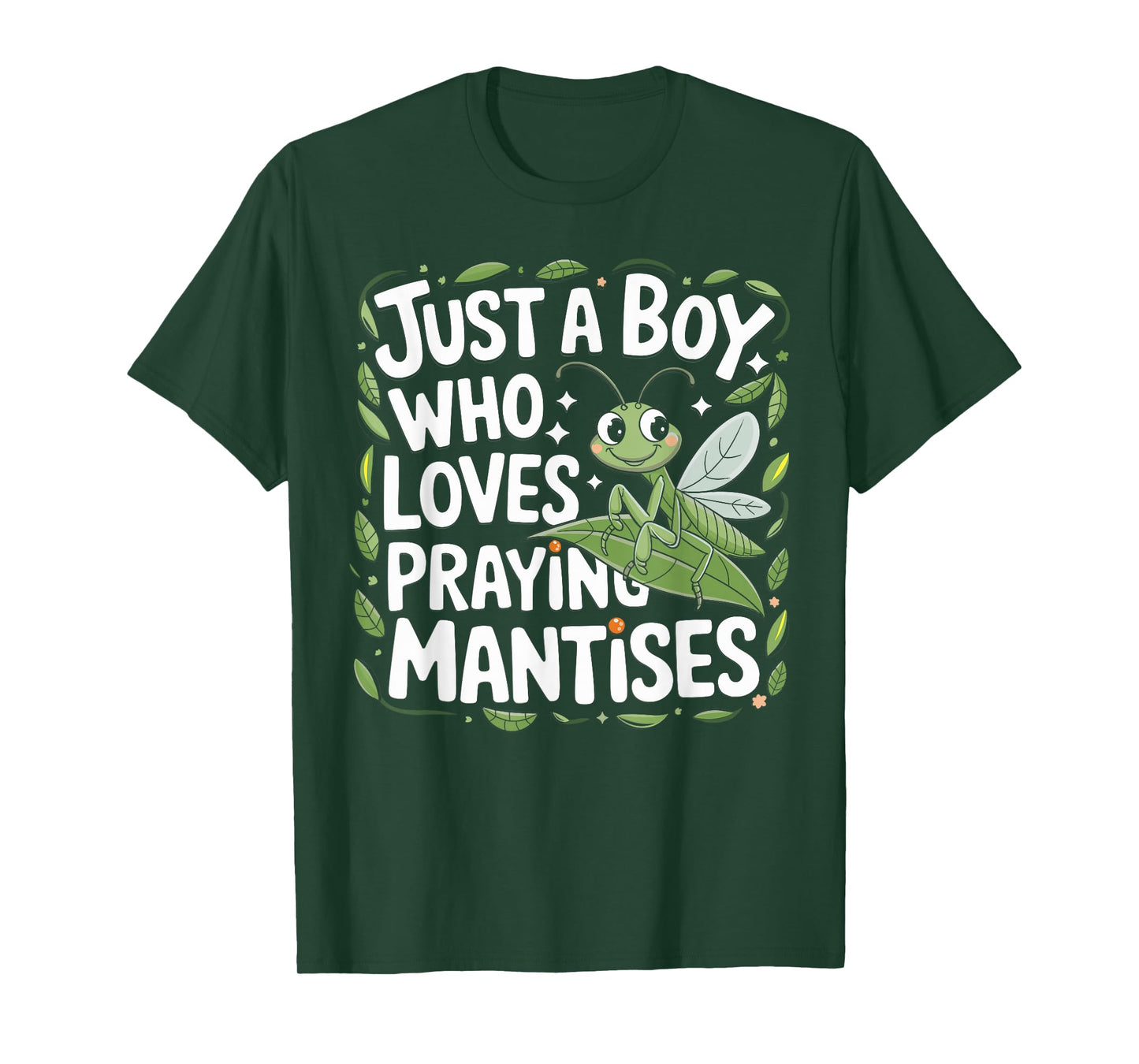 Just A Boy Who Loves Praying Mantises Insect Lover T-Shirt