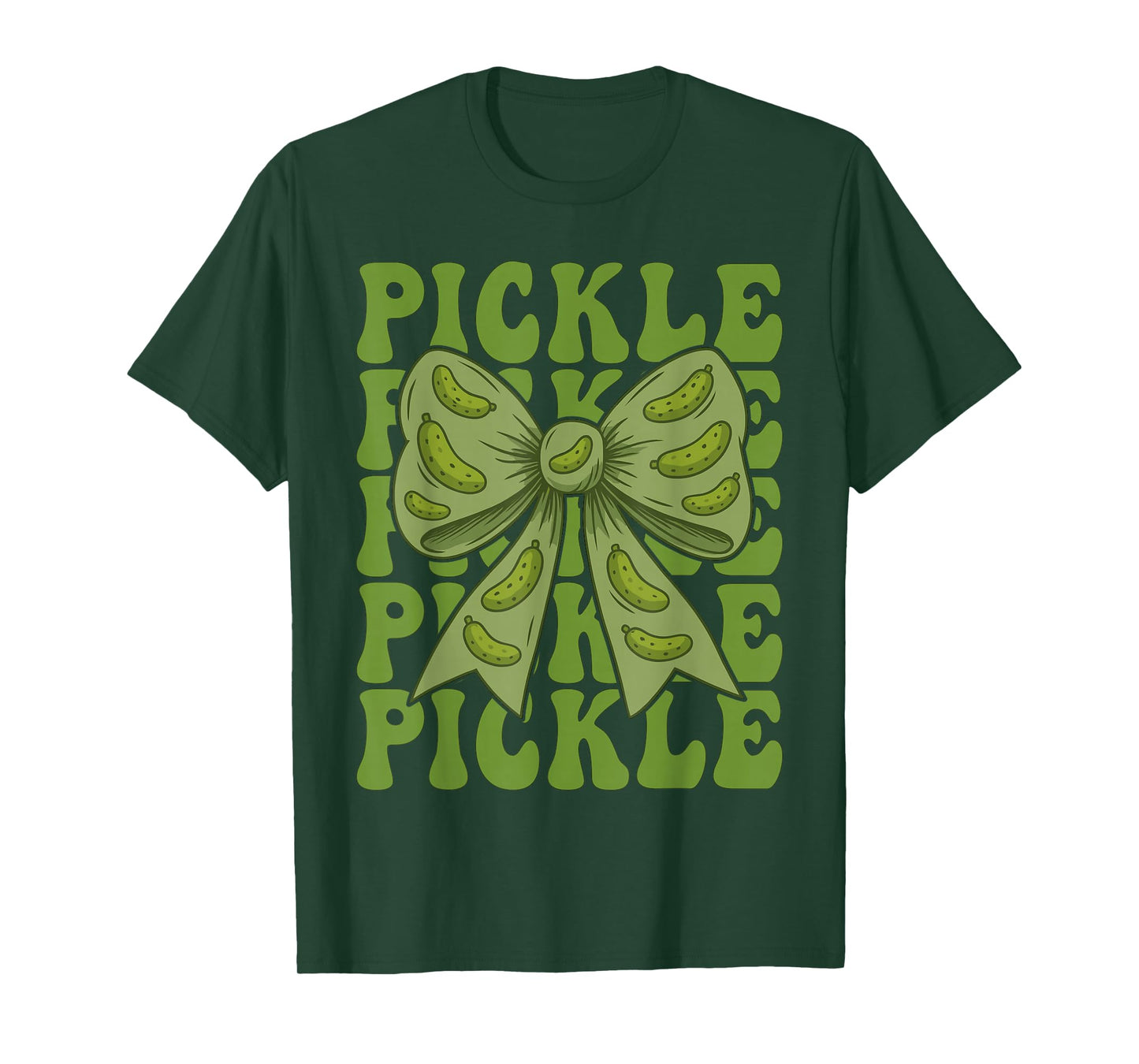Funny Pickle Coquette Bow Retro Pickle Lover Women Girls Kid T-Shirt