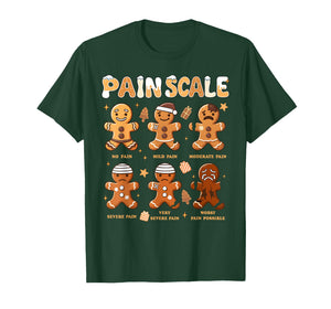 Pain Scale Funny Gingerbread Man Christmas Nurse Holiday T-Shirt
