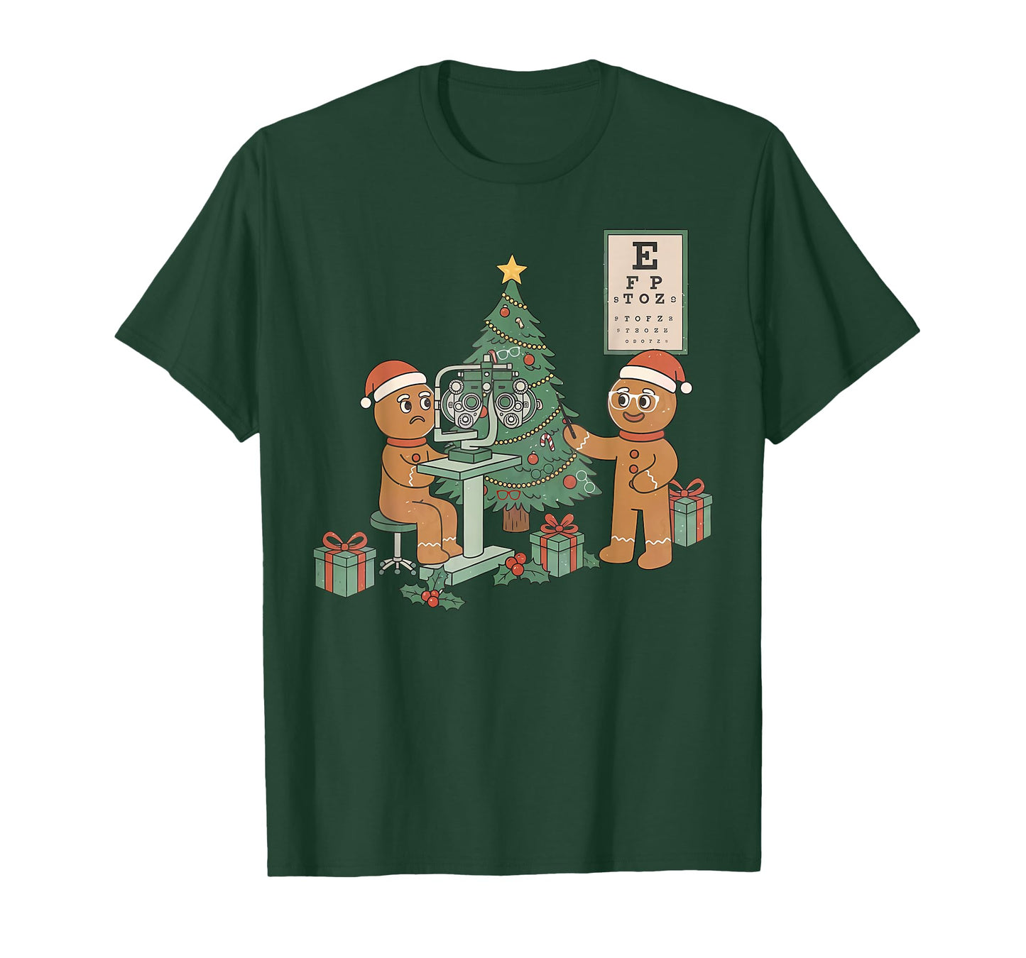 Optometry Gingerbread Christmas Optician Sight Squad Eye Dr T-Shirt