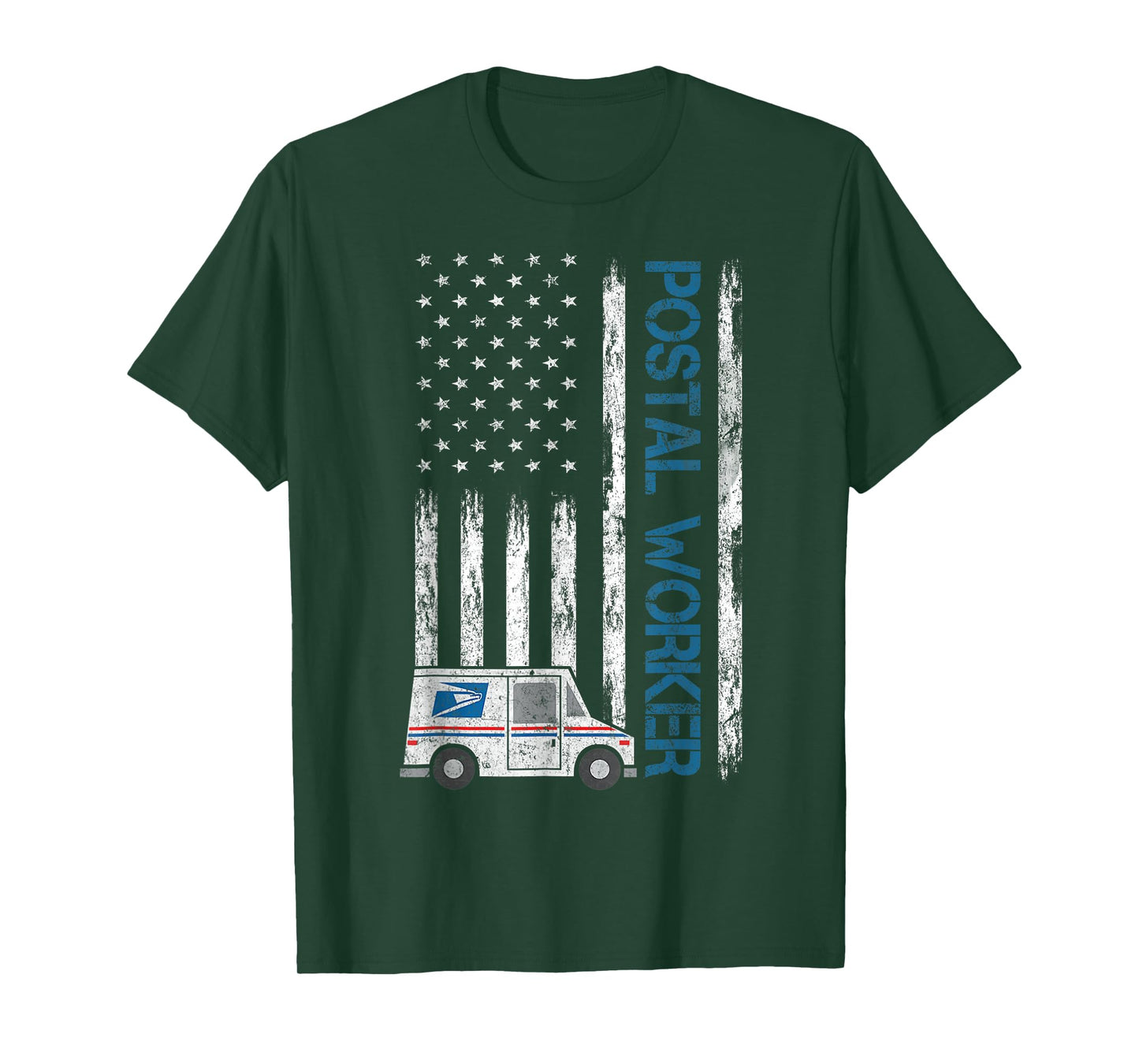 USA Flag Patriotic Postal Worker Mailman Mail Lady Novelty T-Shirt