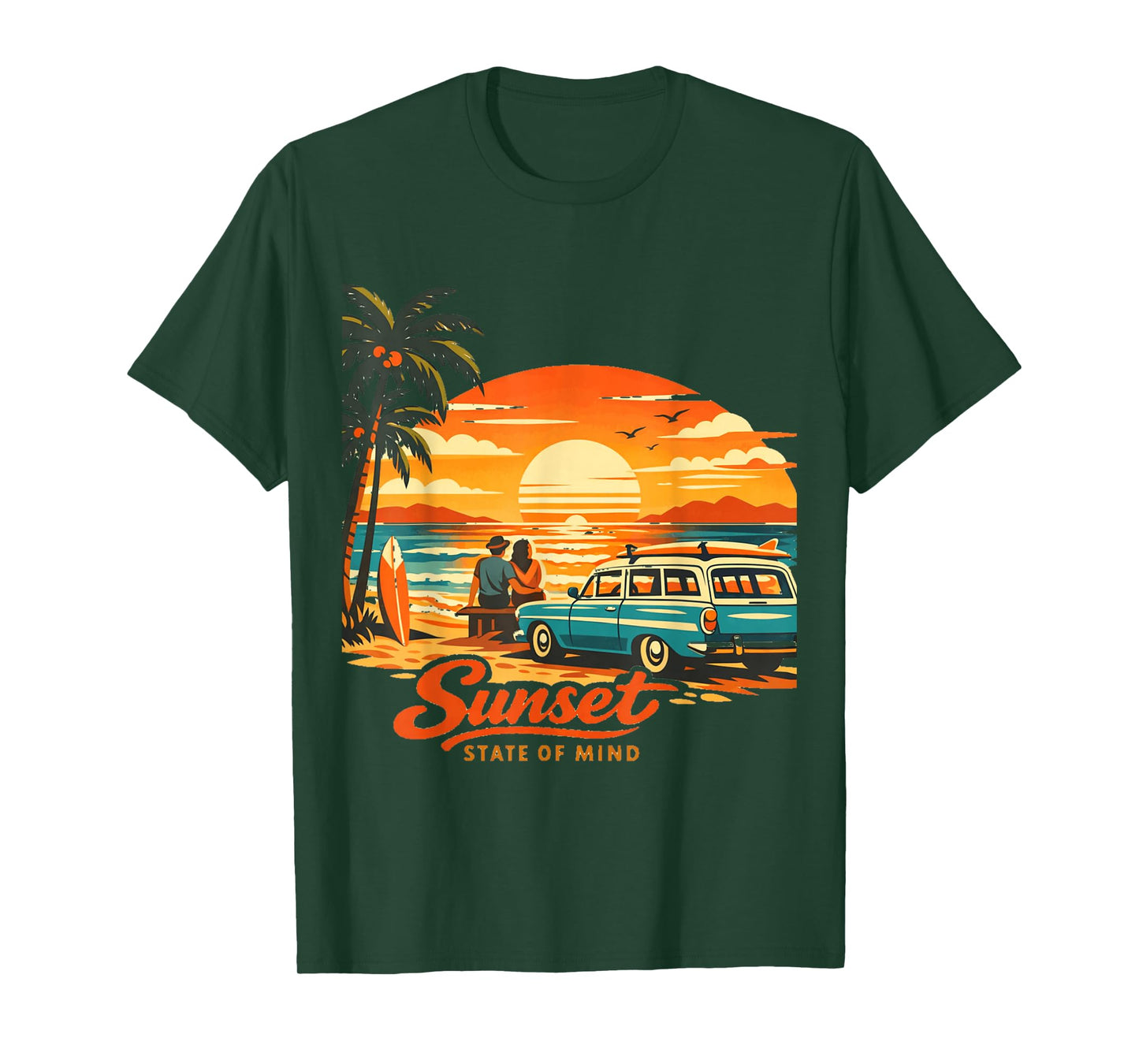 Beach Vibes 60s Sunset Surfers Retro T-Shirt