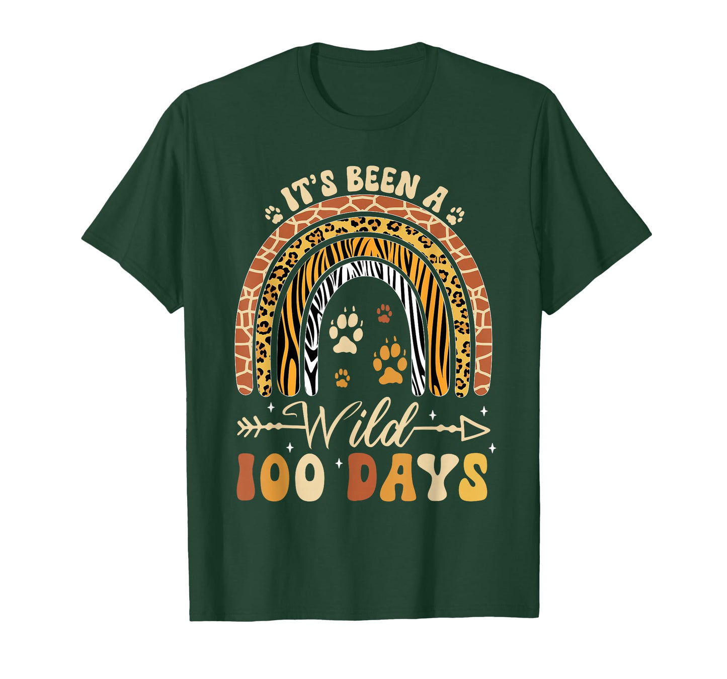 100 Days of School Wild Rainbow 100th Day of School Kids T-Shirt