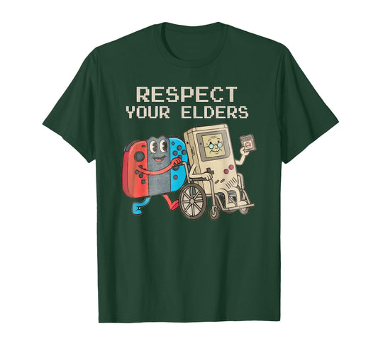 Respect Your Elders Gaming Control Retro Funny Gamer T-Shirt
