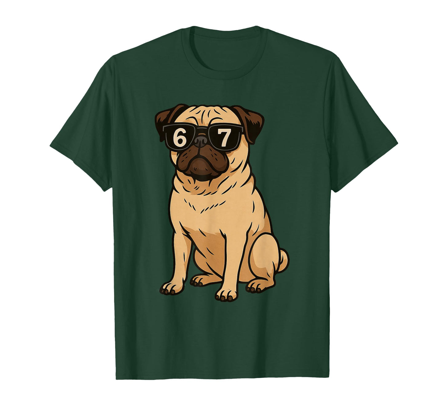 Funny Dog Pug Sunglasses 67 Six Seven Meme T-Shirt