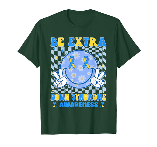 Be Extra Smile Face Down Syndrome Awareness Kids Toddler T-Shirt