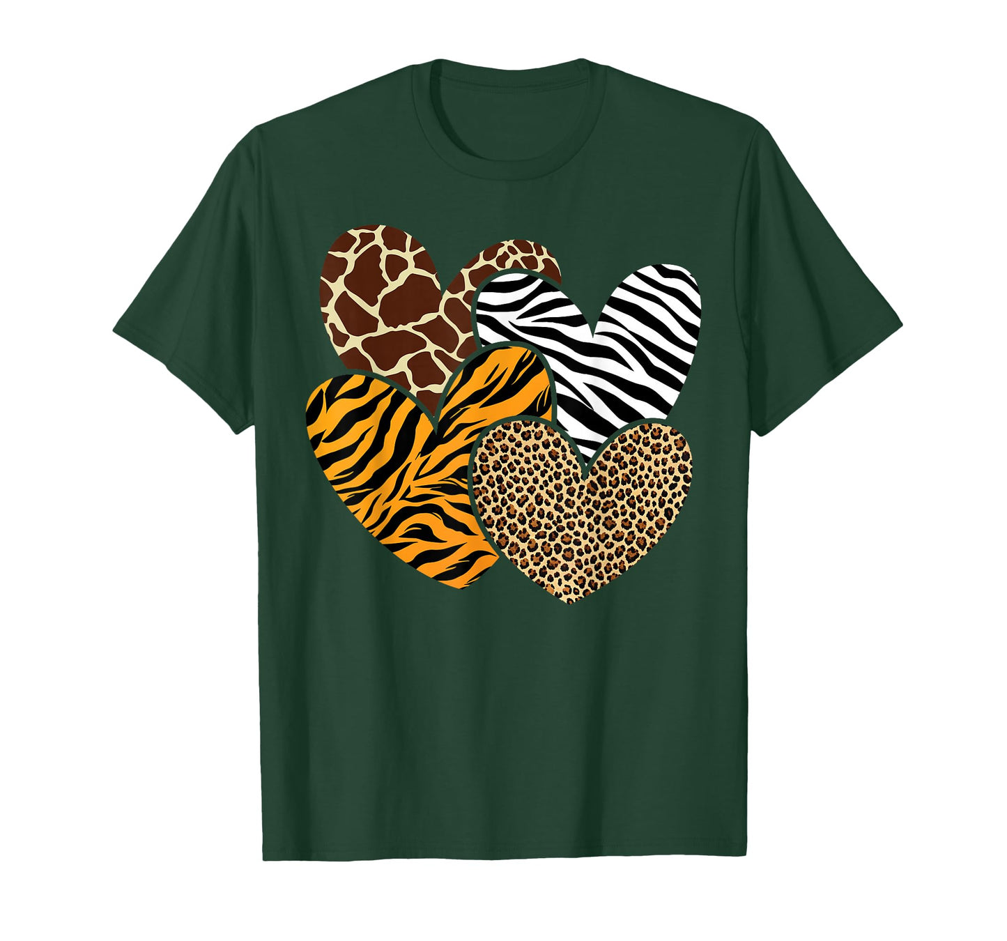 Girls Animal Print Clothes Kids Cheetah Leopard Heart T-Shirt