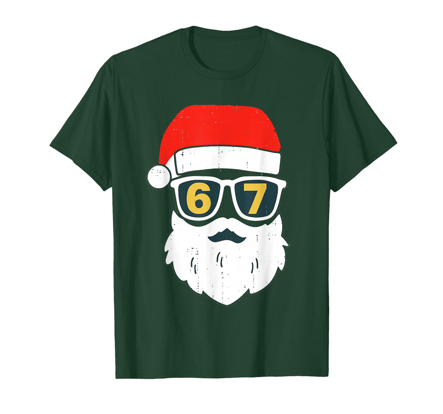 67 Meme Six Seven Santa Face Kids Men Boys Girls Christmas T-Shirt