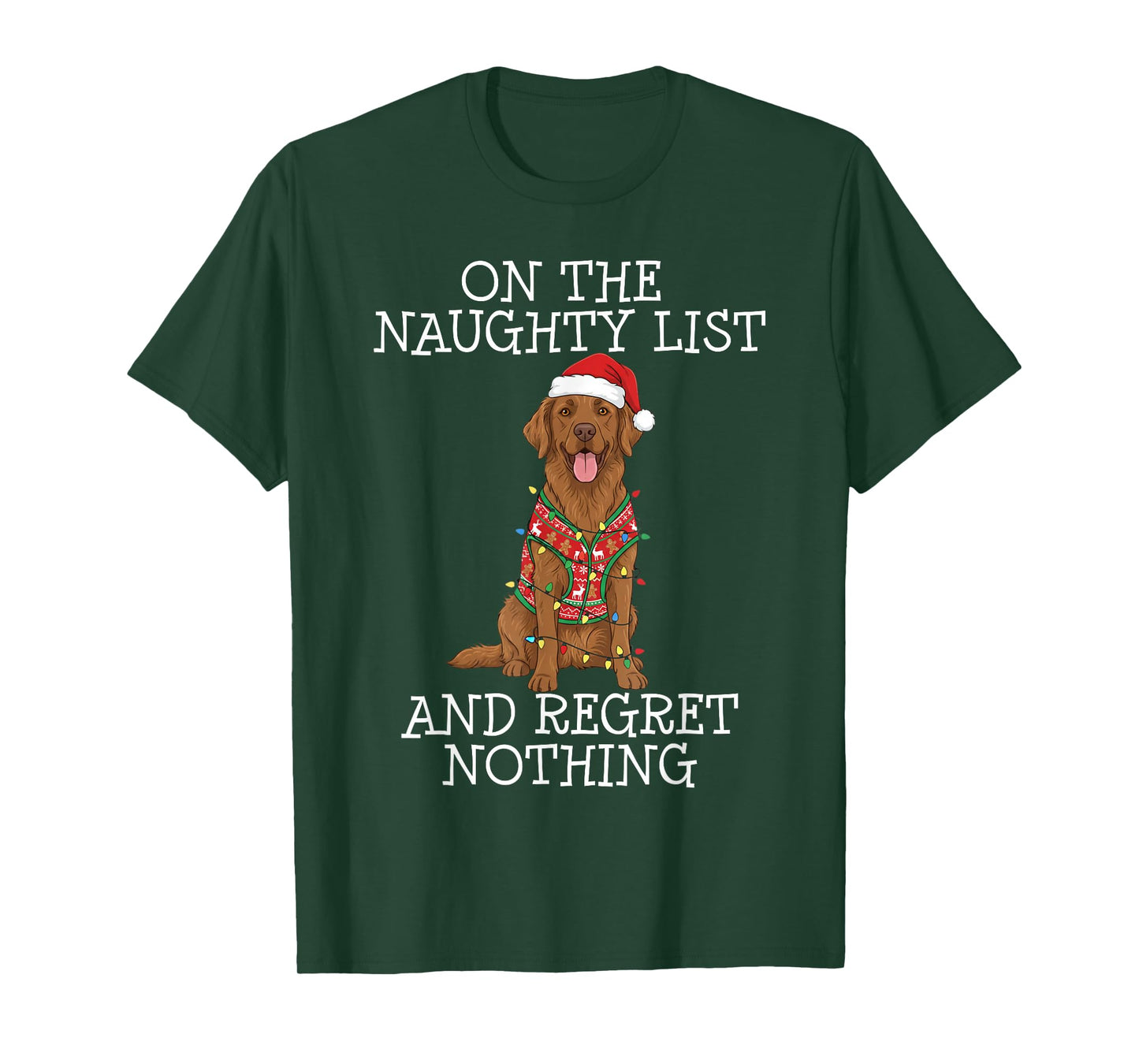 Funny Christmas Chesapeake Bay Retriever Naughty List T-Shirt