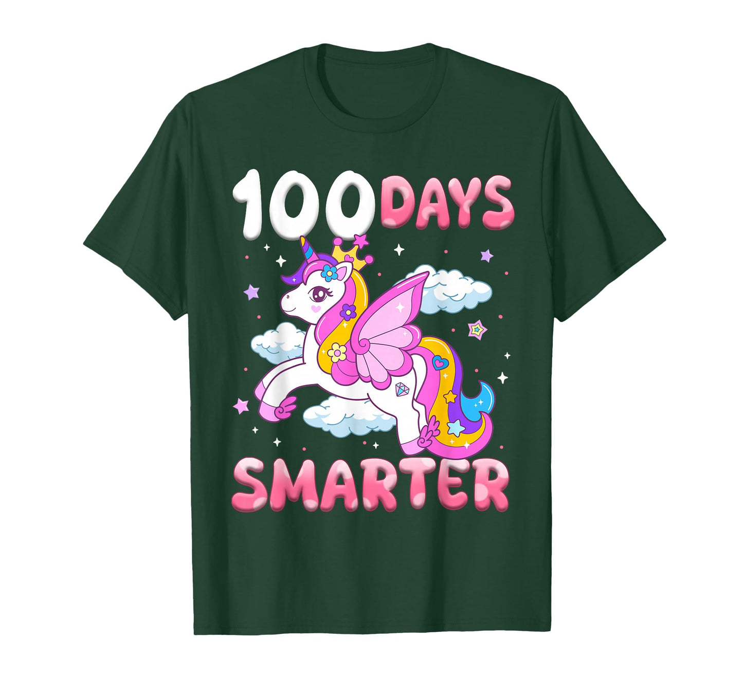 100th Day of School Cute Unicorn 100 Days Smarter Daughter T-Shirt