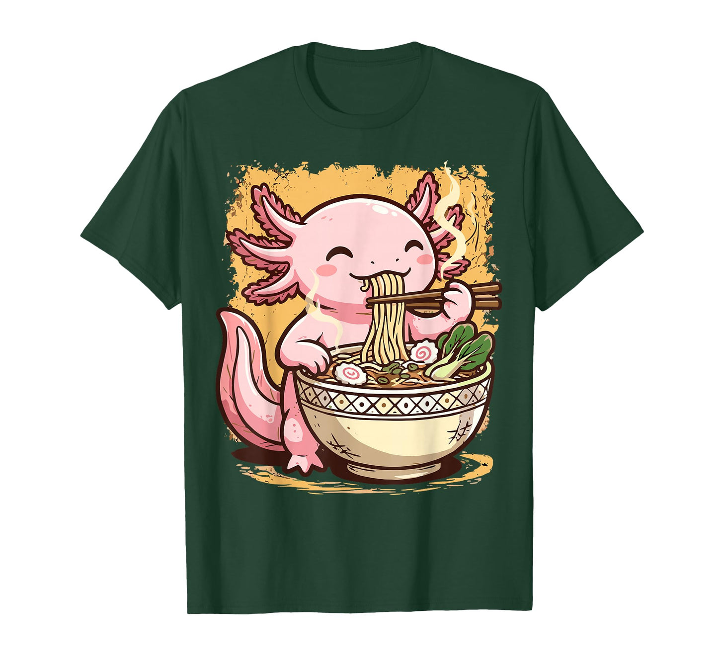 Axolotl Eating Ramen Noodles T-Shirt