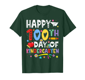 Happy 100th Day of School Teachers 100 Days of Kindergarten T-Shirt