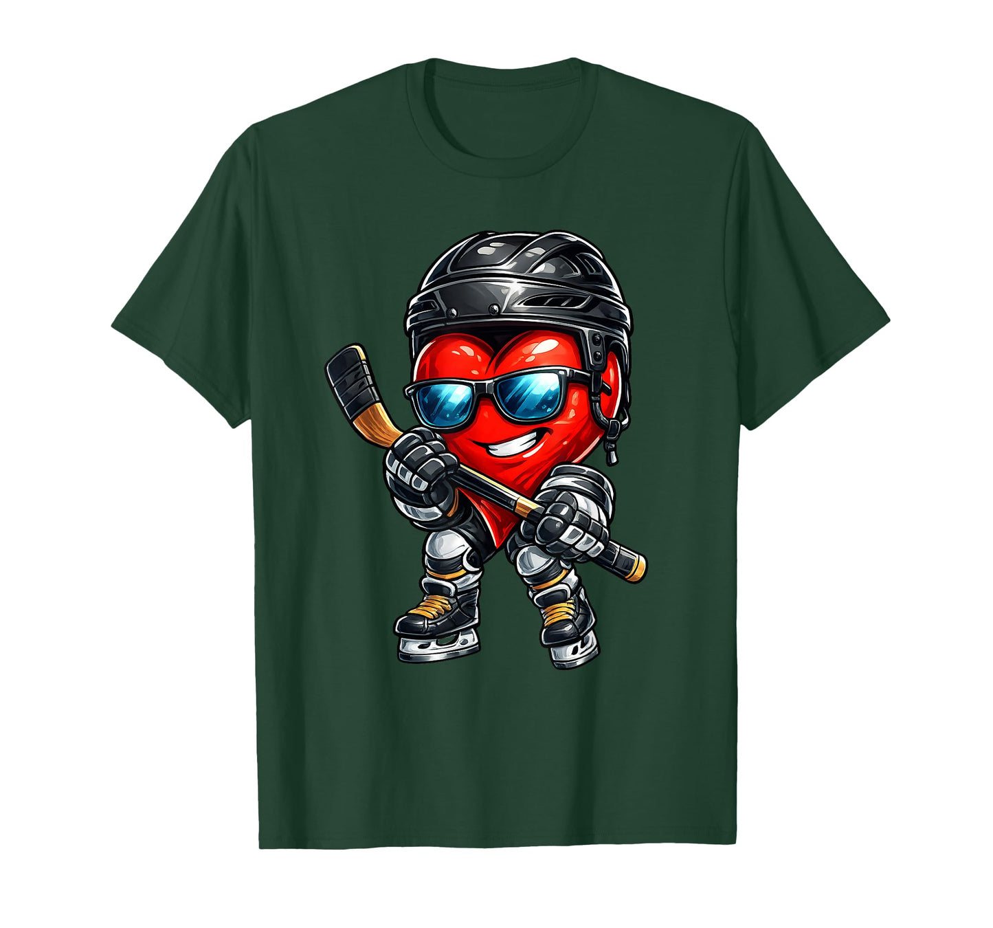 Valentines Day Heart Ice Hockey Goalie Love Hockey Men Boys T-Shirt