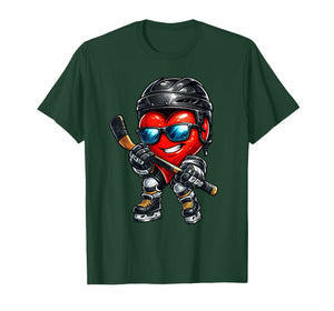 Valentines Day Heart Ice Hockey Goalie Love Hockey Men Boys T-Shirt