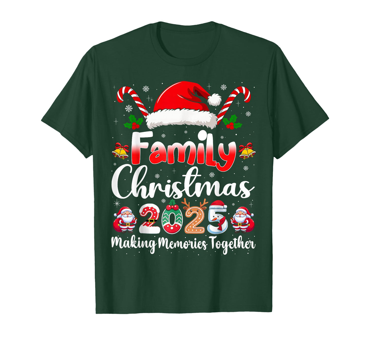 Family Crew Christmas Squad 2025 Funny Xmas Matching Pajamas T-Shirt