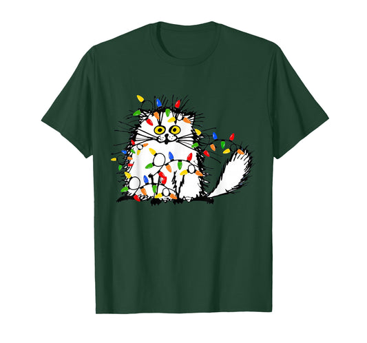Cute Funny Animal Cat Lover cat dad cat mom Christmas T-Shirt