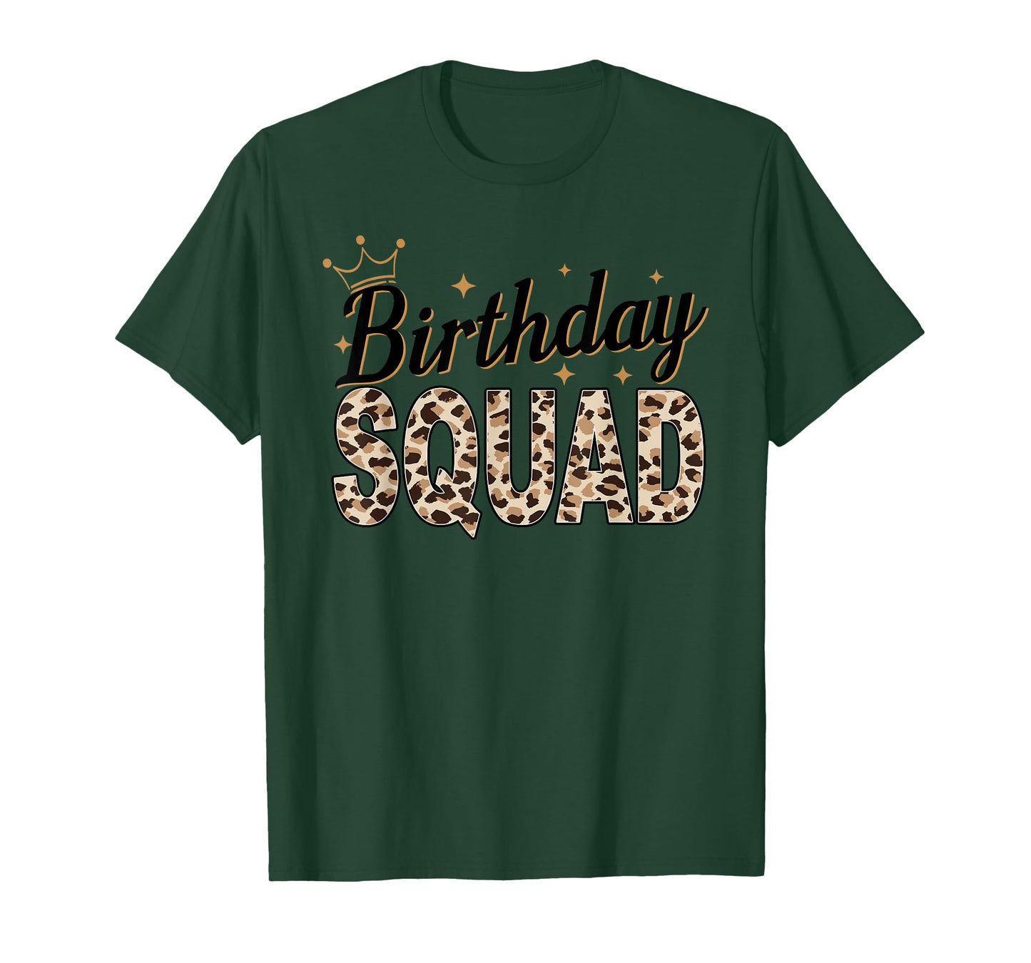 Birthday Squad Animal Print Leopard Cheetah Zebra Crown T-Shirt