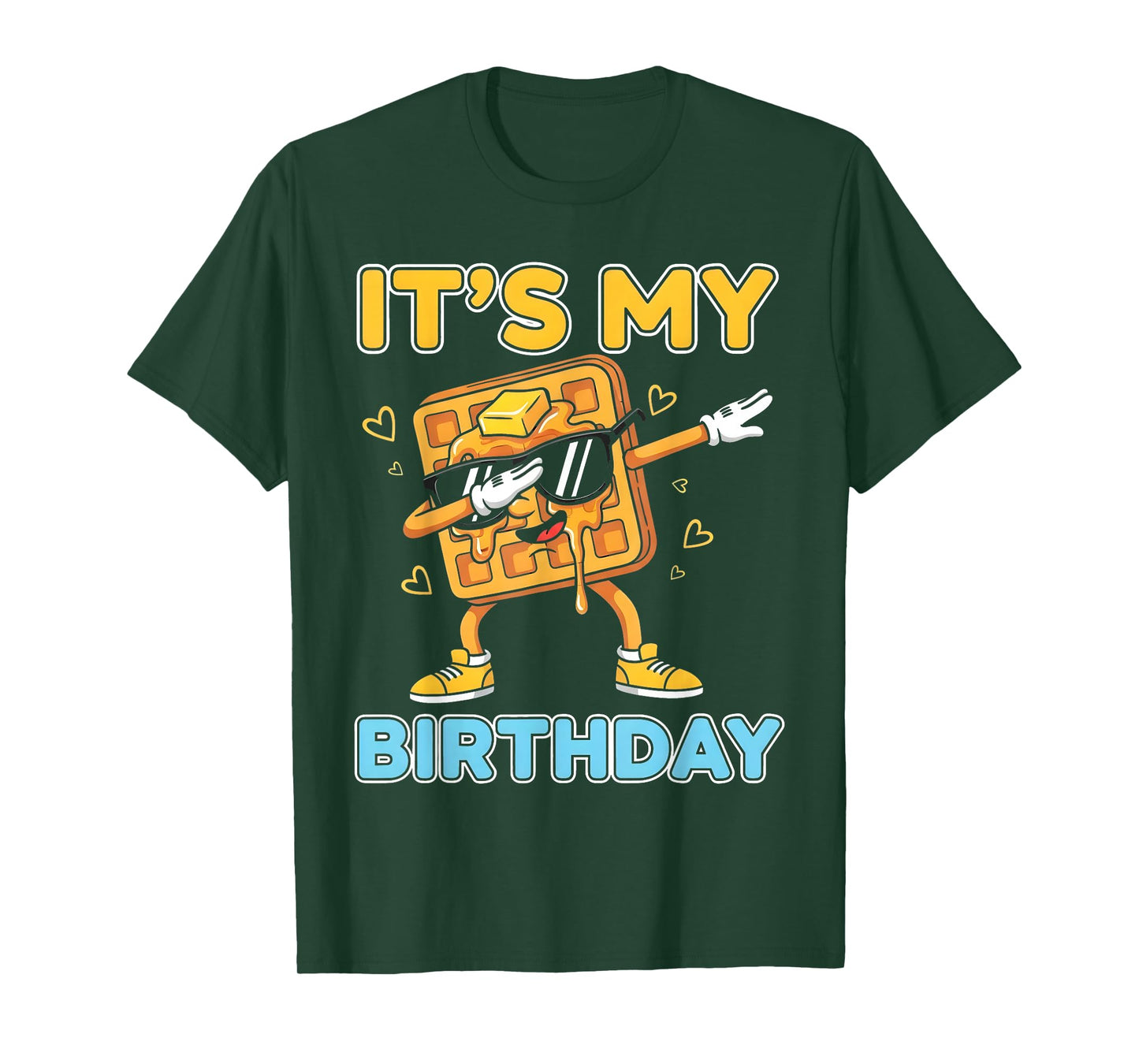 Funny It's My Birthday Waffle Dab Cartoon Party Boy Girl T-Shirt