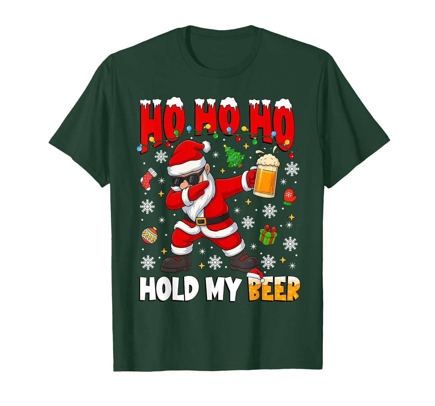 Ho Ho Hold My Drink Cool Dabbing Santa Christmas Xmas Men T-Shirt