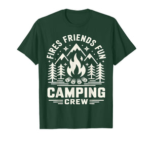 Fires Friends Fun Camping Crew Camp Campfire Vacation T-Shirt