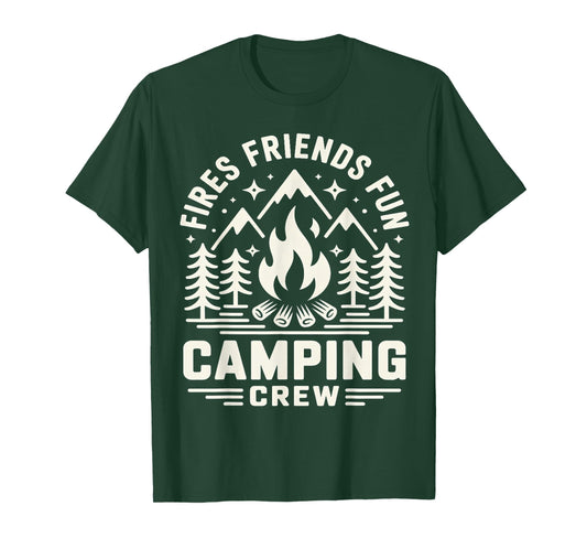 Fires Friends Fun Camping Crew Camp Campfire Vacation T-Shirt