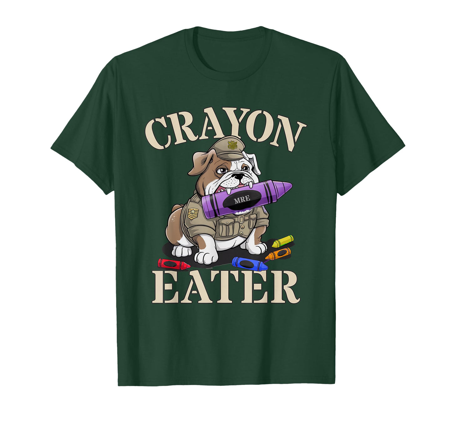 Funny Grunt Crayon Eater Bulldog Our Troop Father Military T-Shirt