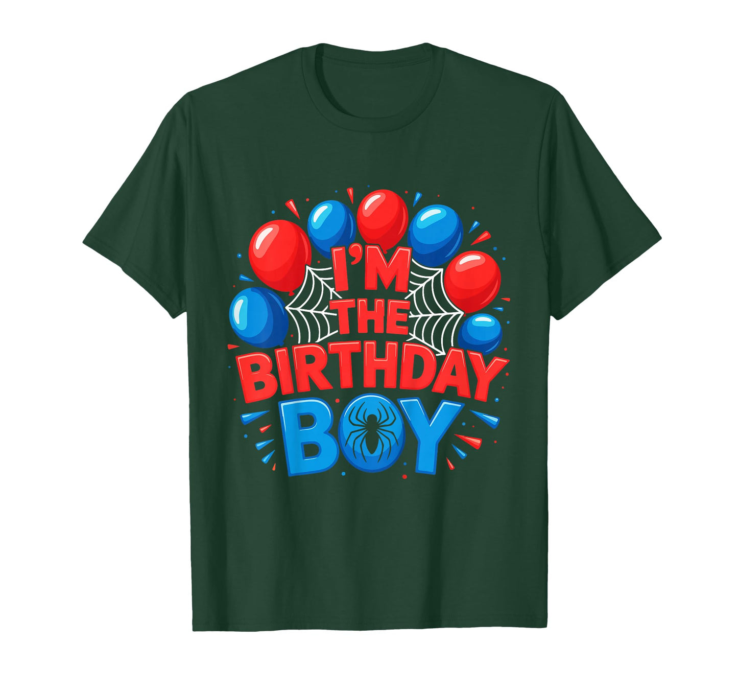 Kids Spider Web Party I'm The Birthday Boy T-Shirt
