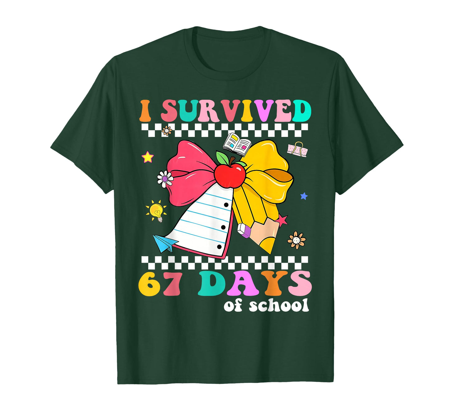 I Survived 67 Day of School Notebook Teachers and Students T-Shirt
