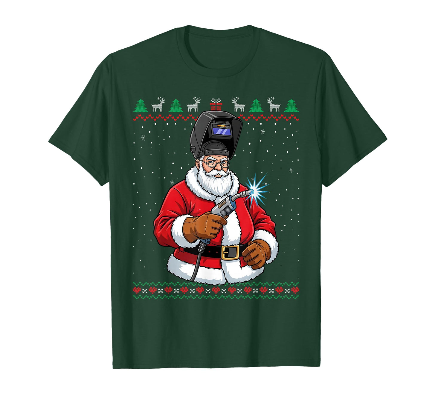 Santa Claus Welder Christmas Funny Ugly Sweater T-Shirt