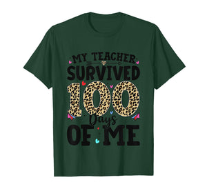 100th Day of School My Teacher Survived 100 Days of Me Girls T-Shirt