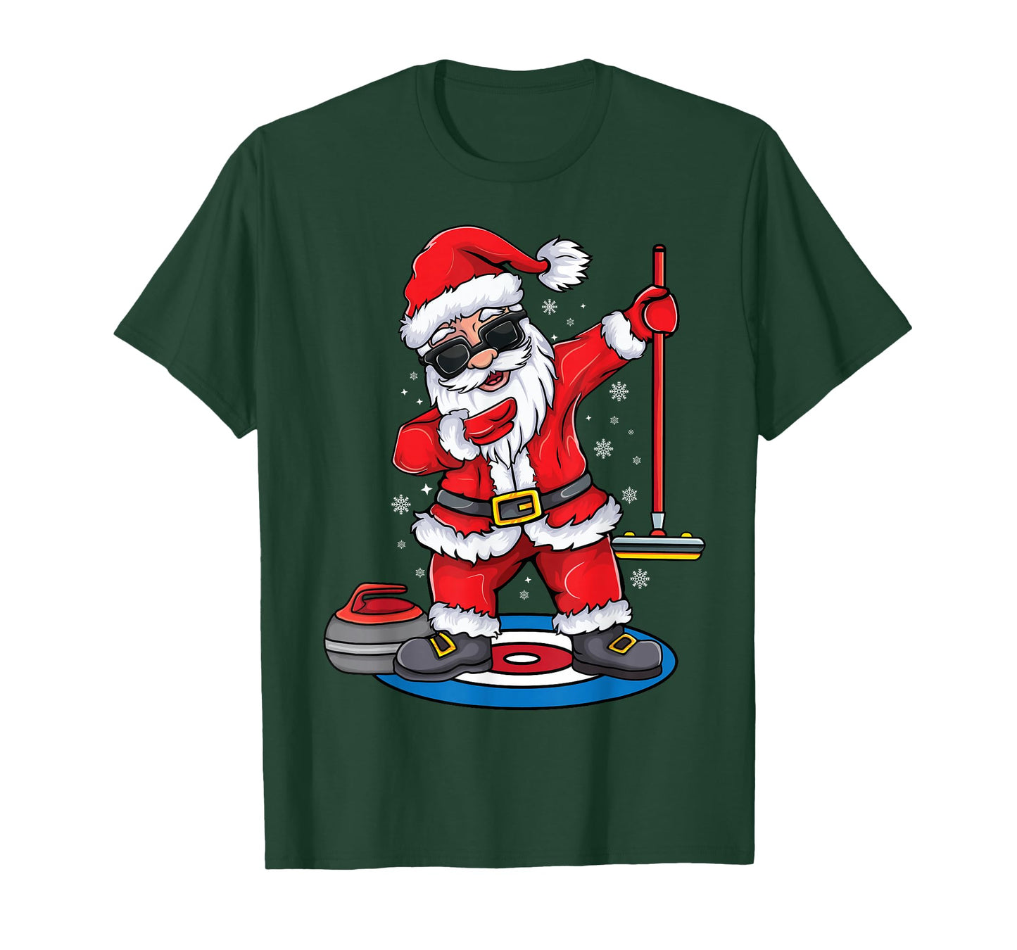 Christmas Santa Sports Curling Gifts for Men Boy T-Shirt