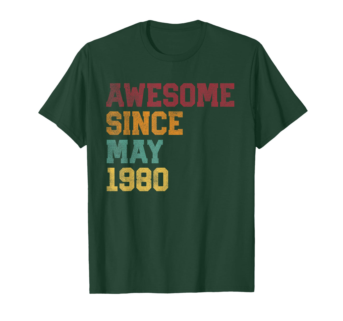 Awesome Since May 1980 46th Birthday 46 Years Old - Retro T-Shirt