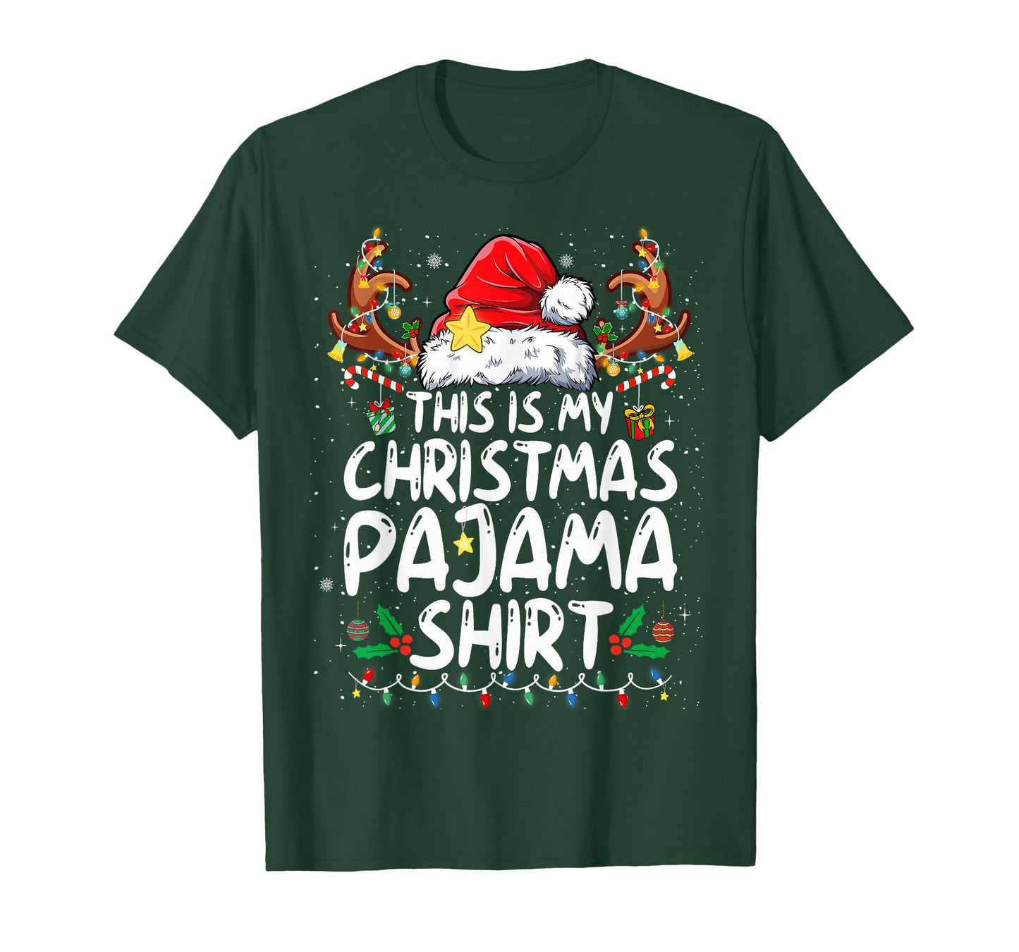 This is My Christmas Pajama Shirt Funny Xmas PJs Men Women T-Shirt