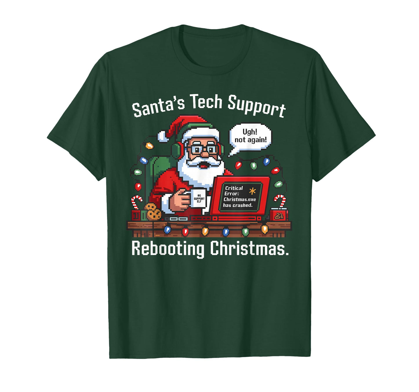 Santa's Tech Support - Rebooting Christmas Funny T-Shirt