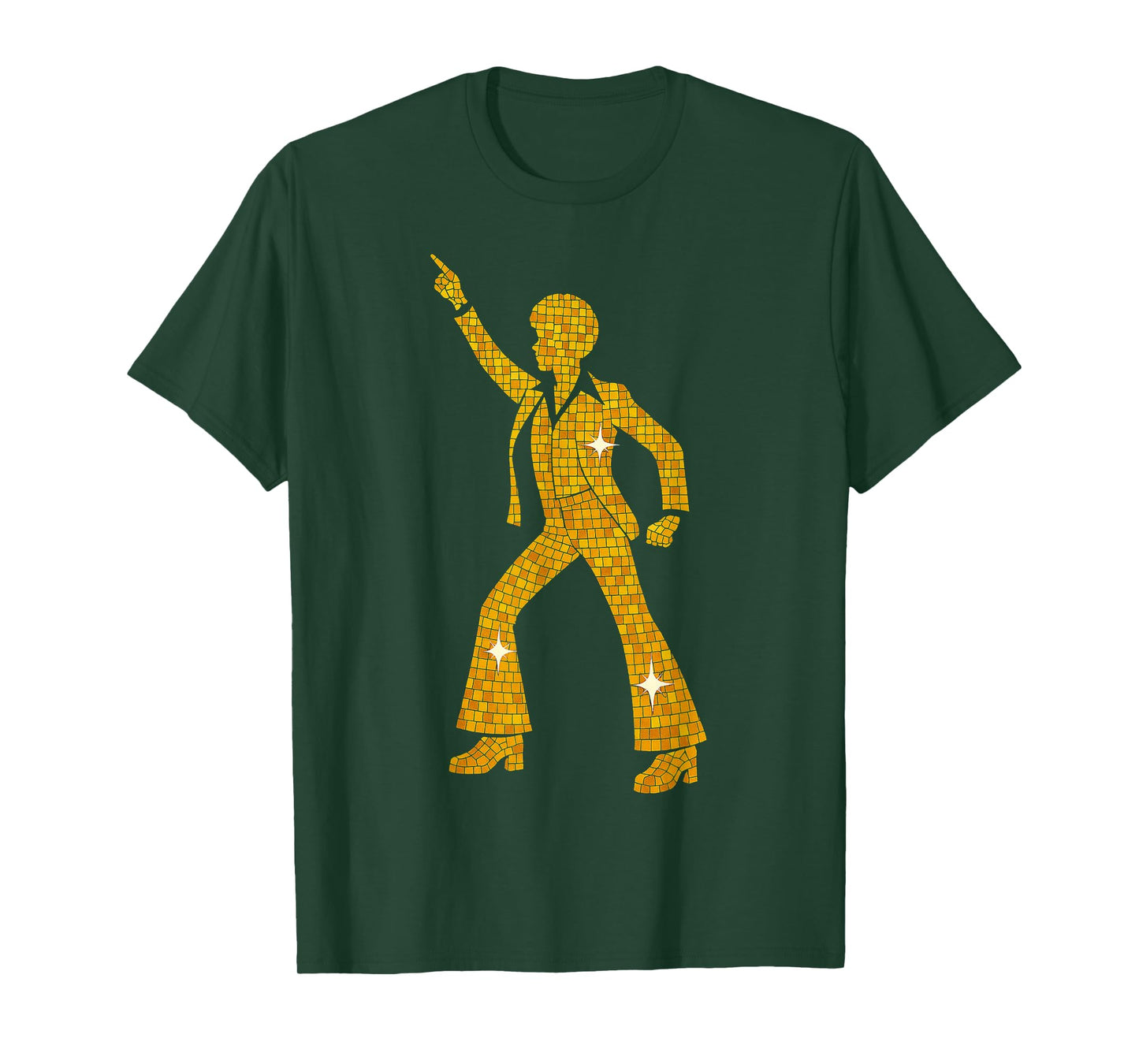70s Disco Dancer Gold Silhouette Retro Night Fever T-Shirt