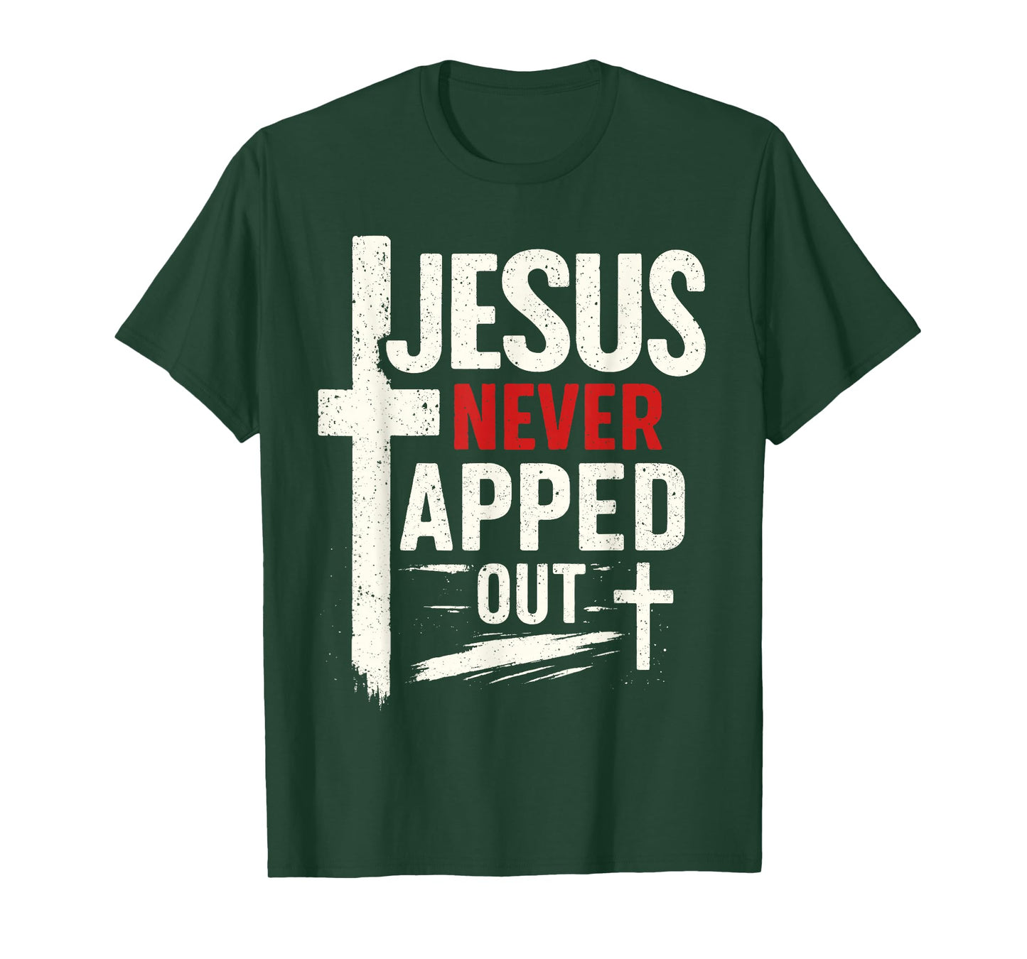 Jesus Never Tapped Out Christian Wrestling Wrestler Wrestle T-Shirt