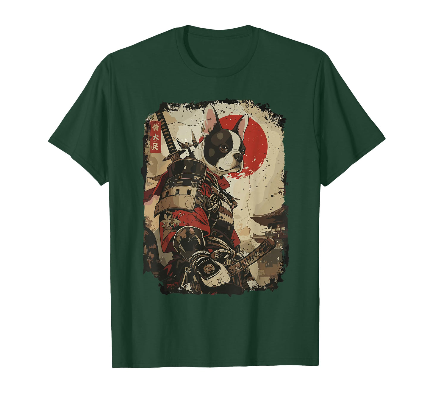 Samurai French Bulldog Dog Lover Vintage Mens Graphic T-Shirt