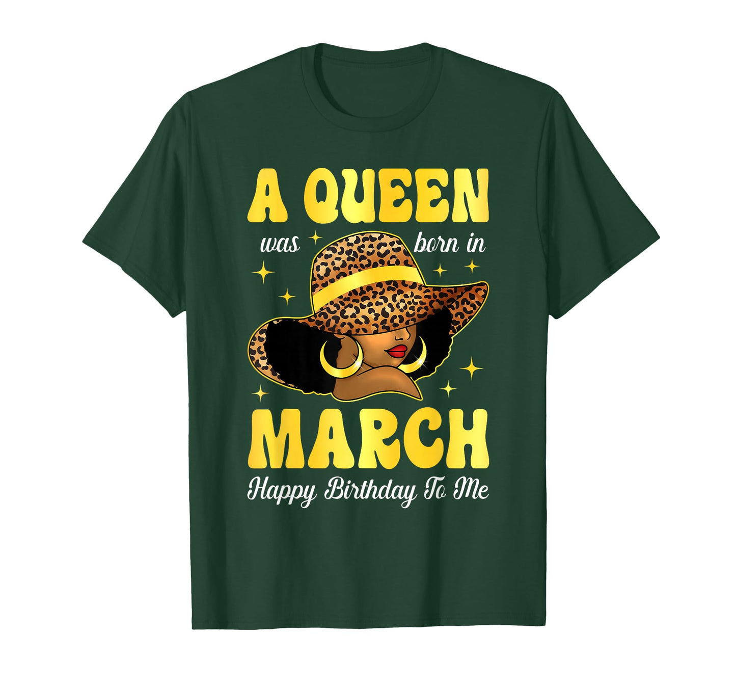 A Queen was Born in March Black Girl Woman Bday Month T-Shirt